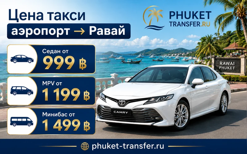Цена такси Аэропорт Пхукета (HKT) — Равай: тарифы и стоимость